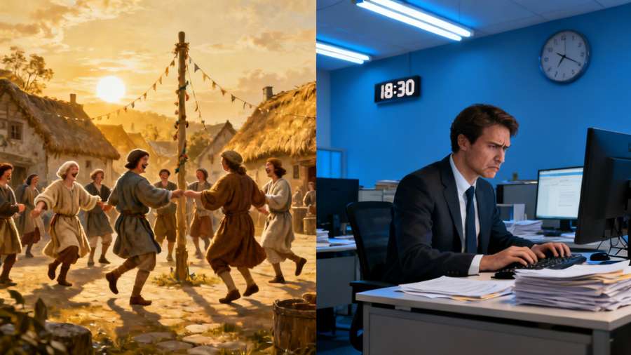 Medieval peasants enjoyed more vacation time than modern office workers.