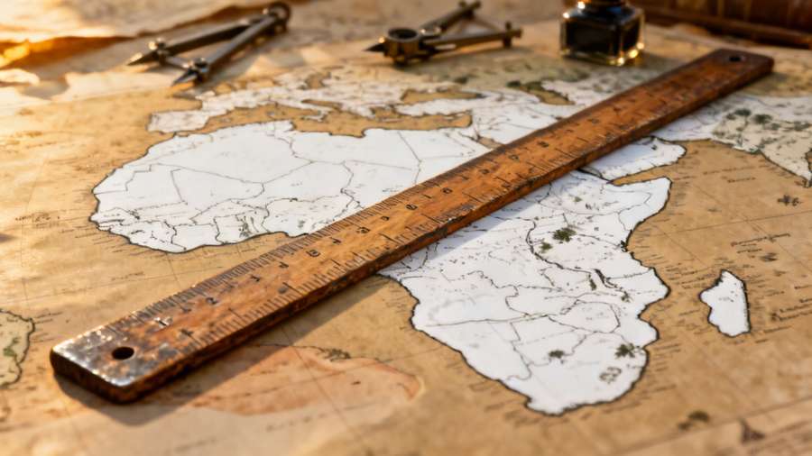 Straight lines in Africa were drawn by Europeans using only rulers.
